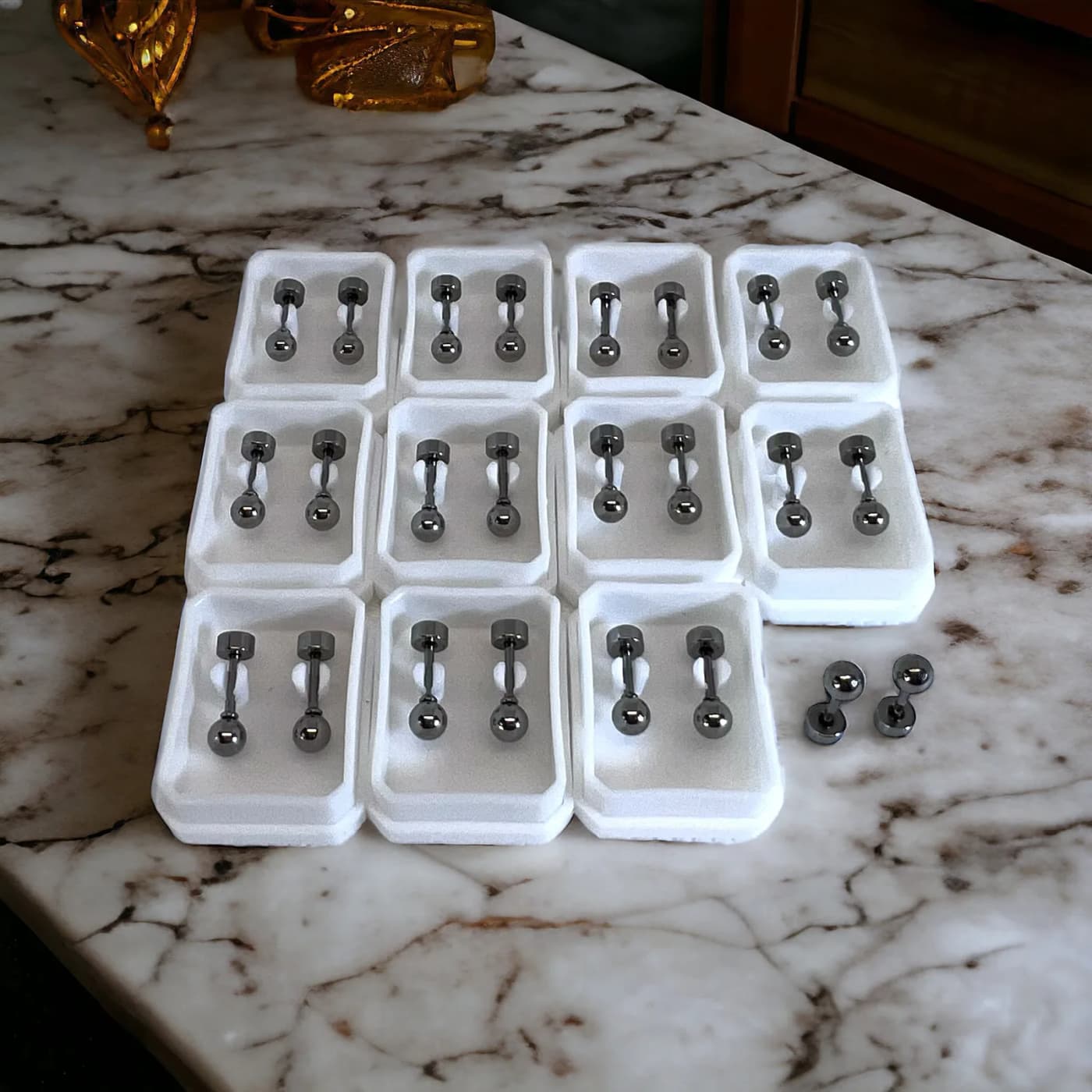 pack 24 abridores perlas negras
