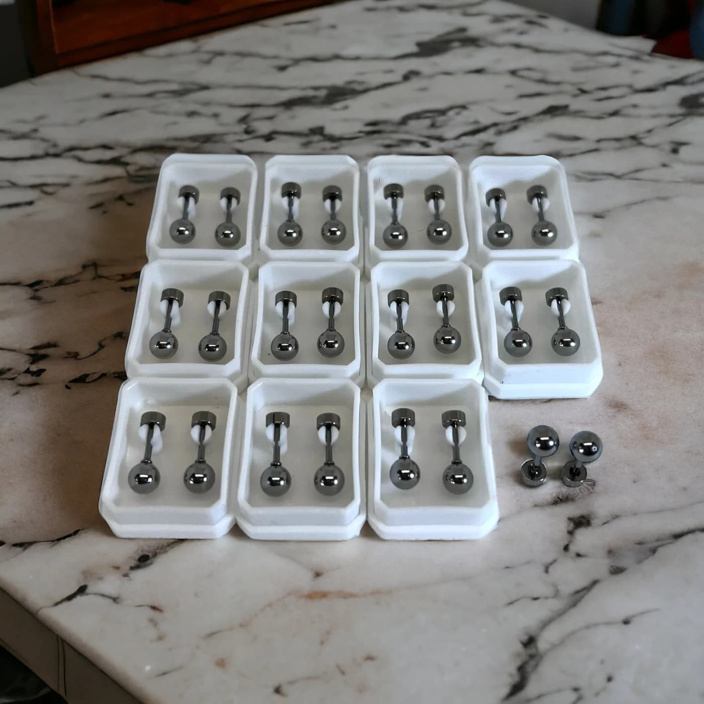 pack 24 abridores perlas negras