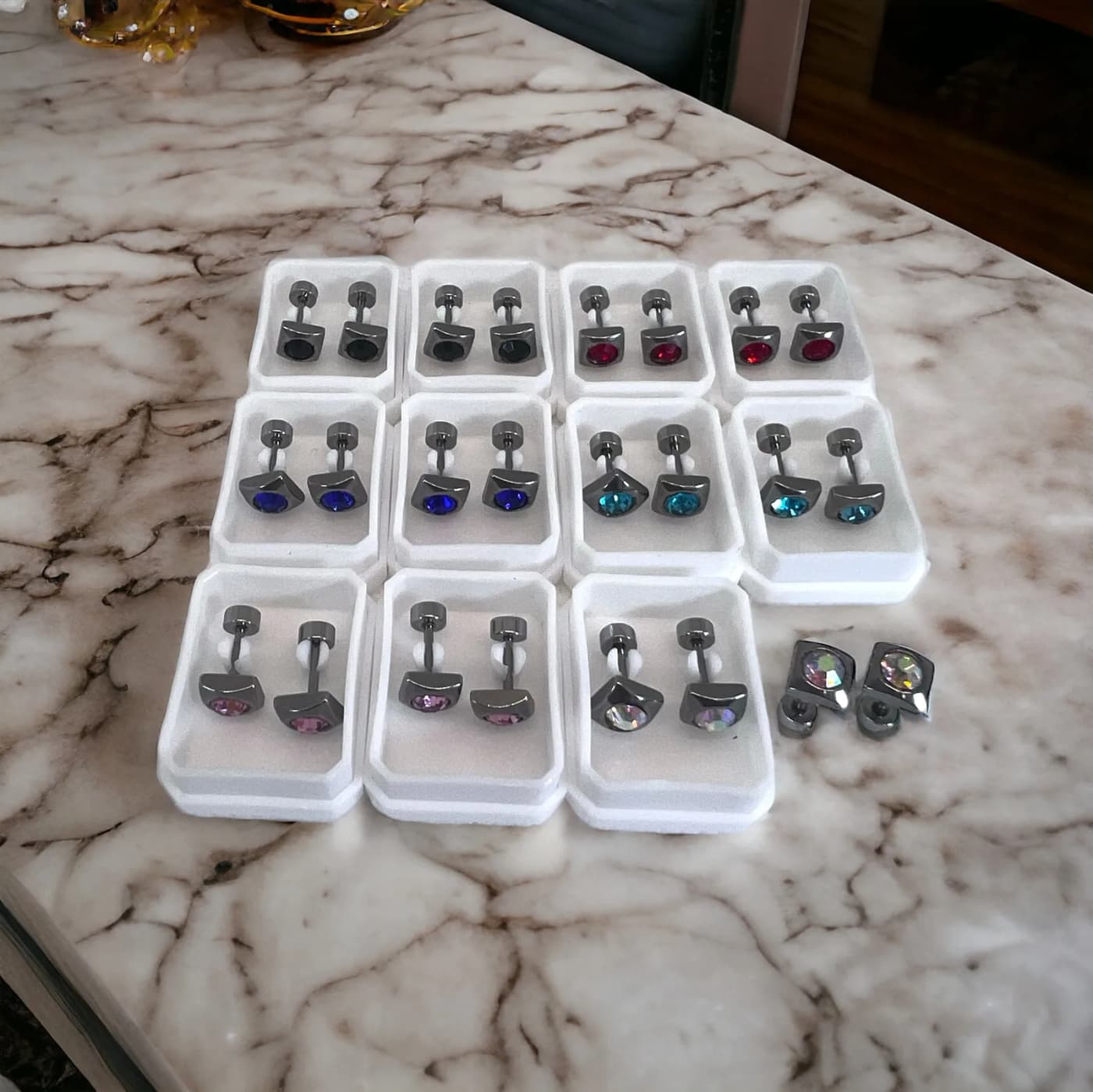 pack 24 abridores cuadrado joya colores