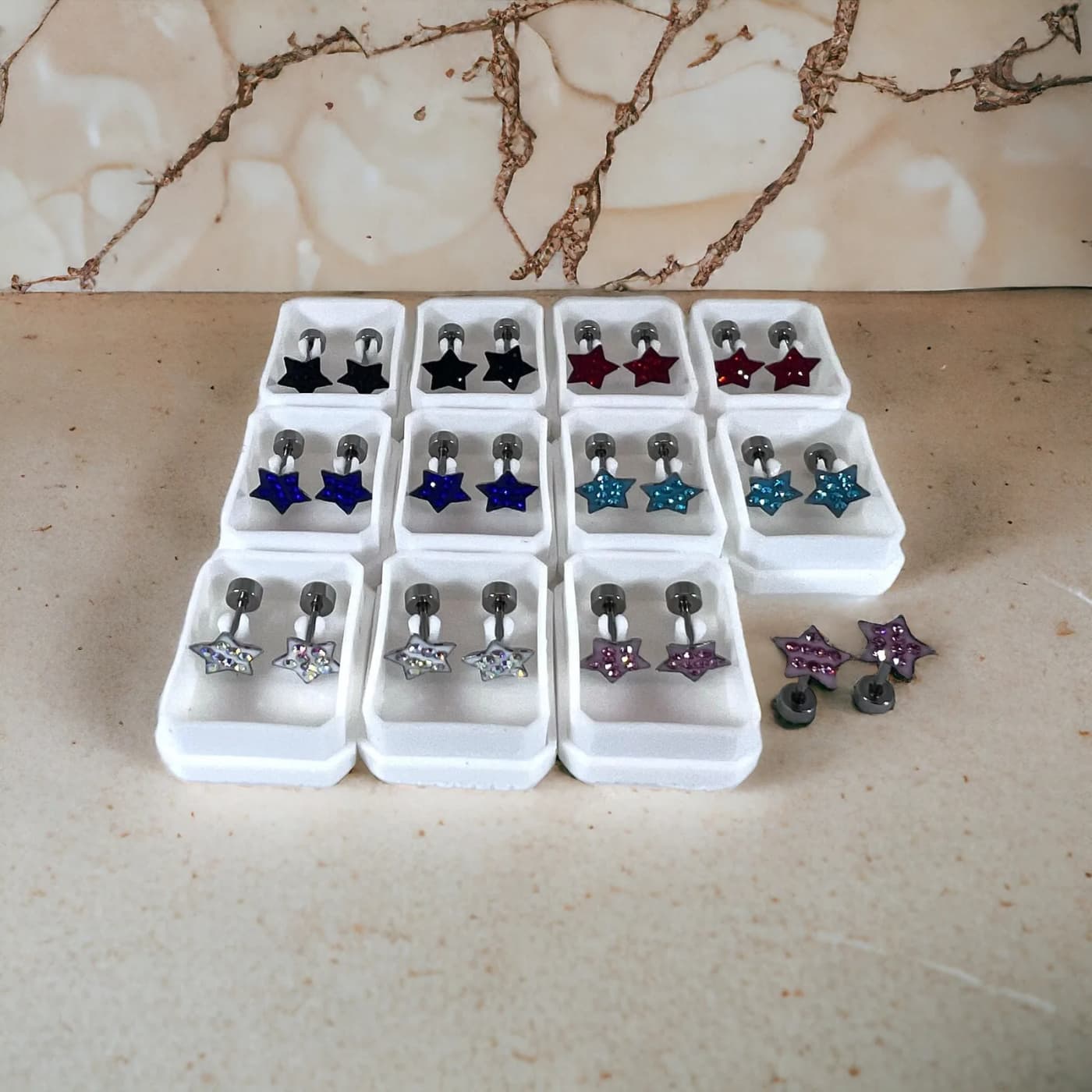 pack 24 abridores estrella brillante colores