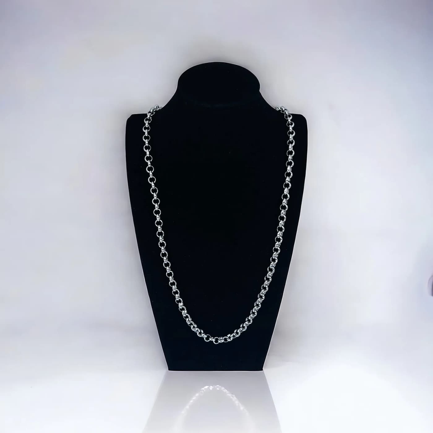 cadena plata (60cm) circulo