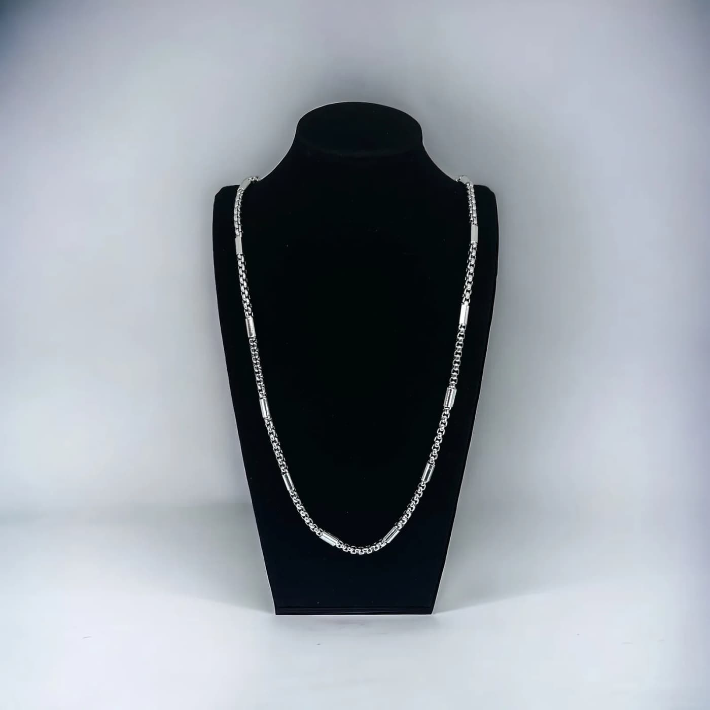 cadena plata (60cm) con placas