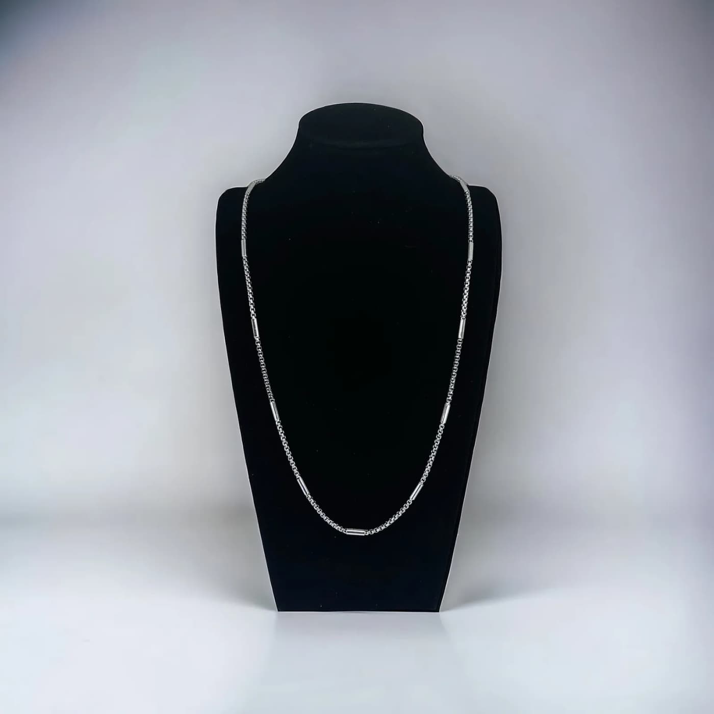 cadena plata (60cm) con placas