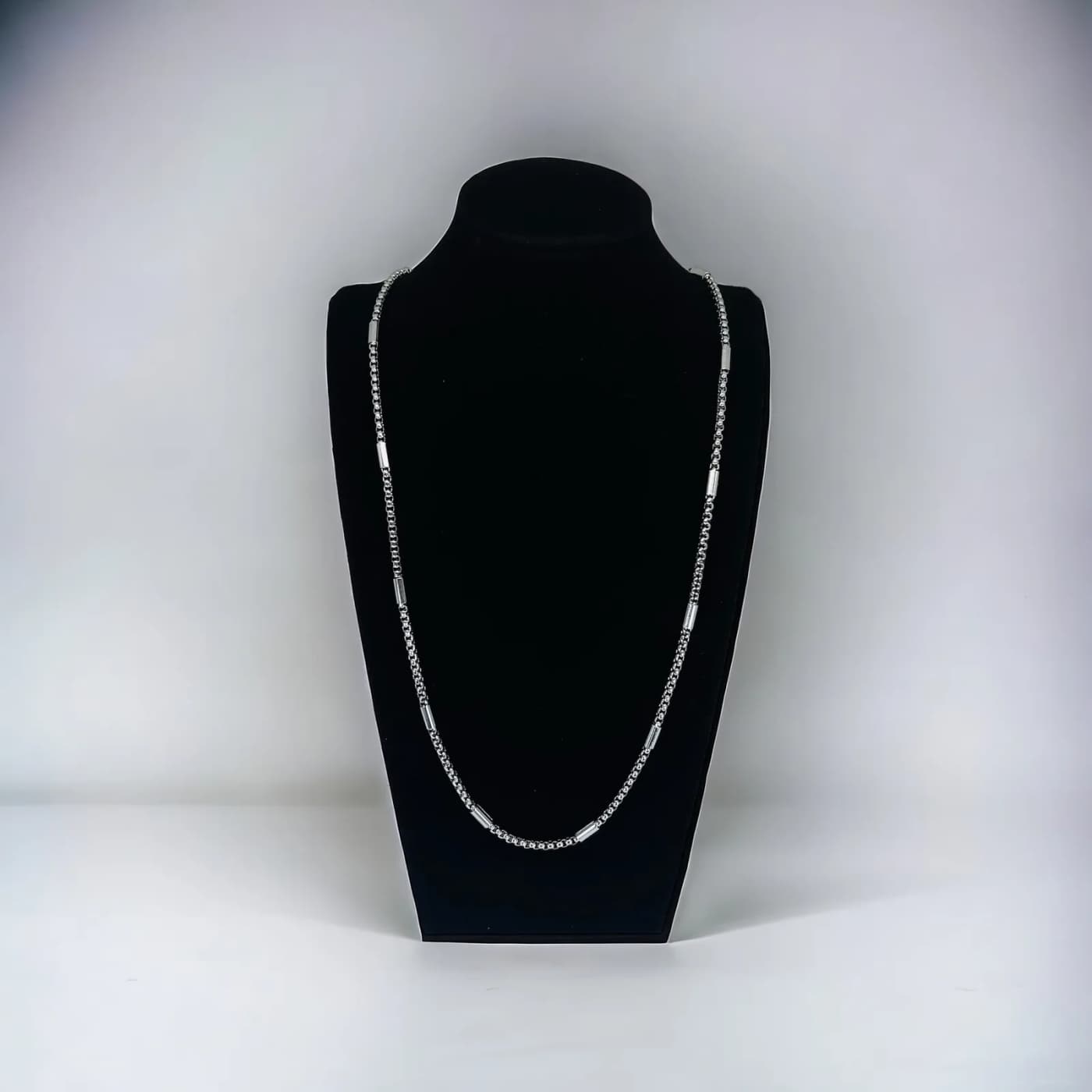 cadena plata (60cm) con placas