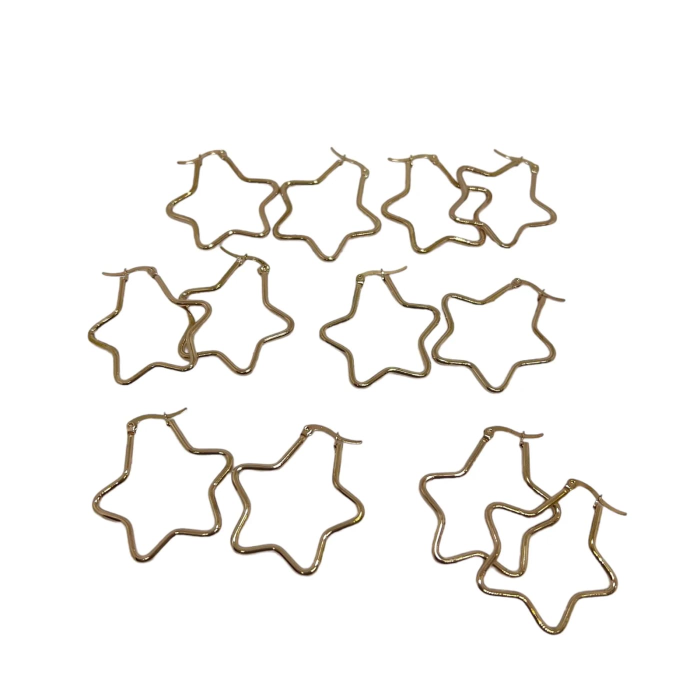pack 6  pares de aros gold rose (30mm)