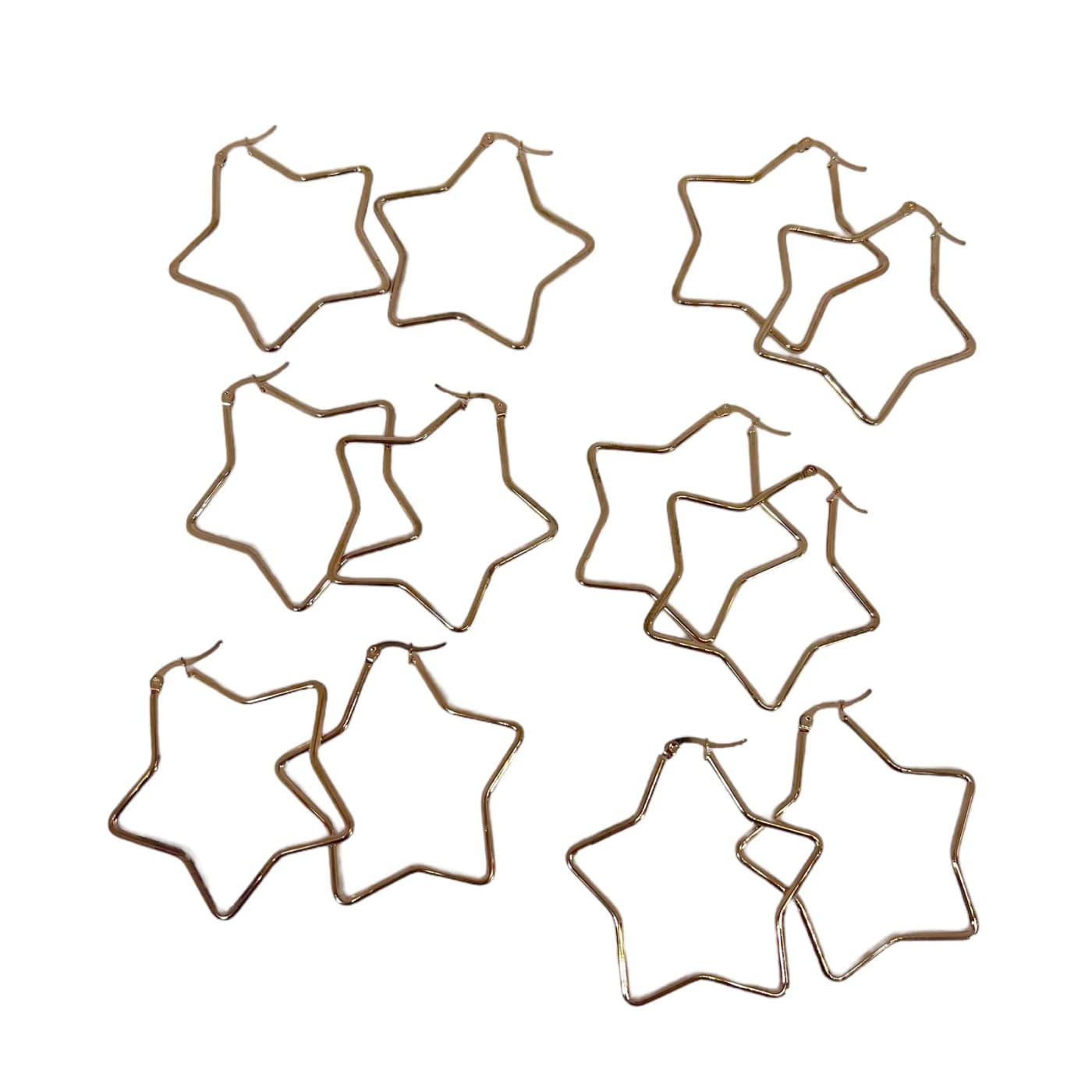 pack 6  pares de aros gold rose (40mm)