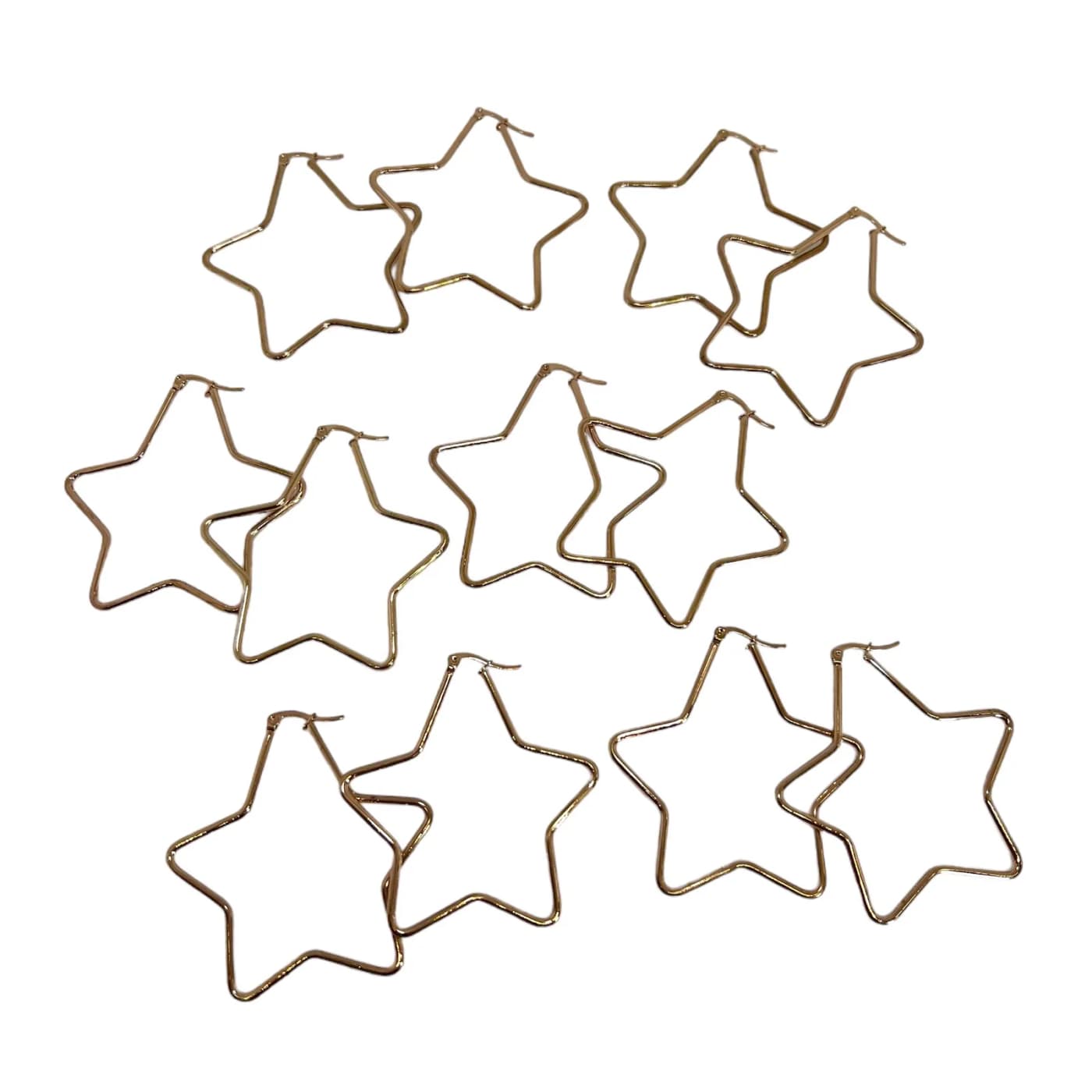 pack 6  pares de aros gold rose (50mm)