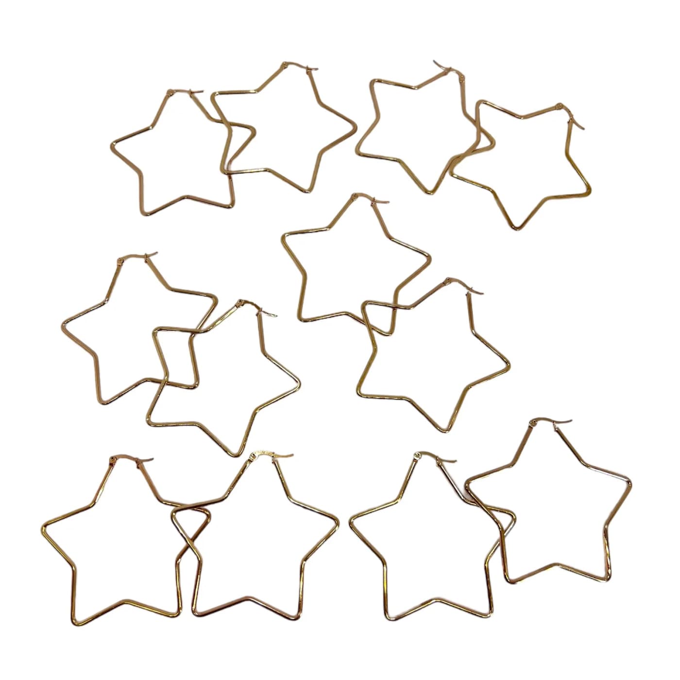 pack 6  pares de aros gold rose (60mm)