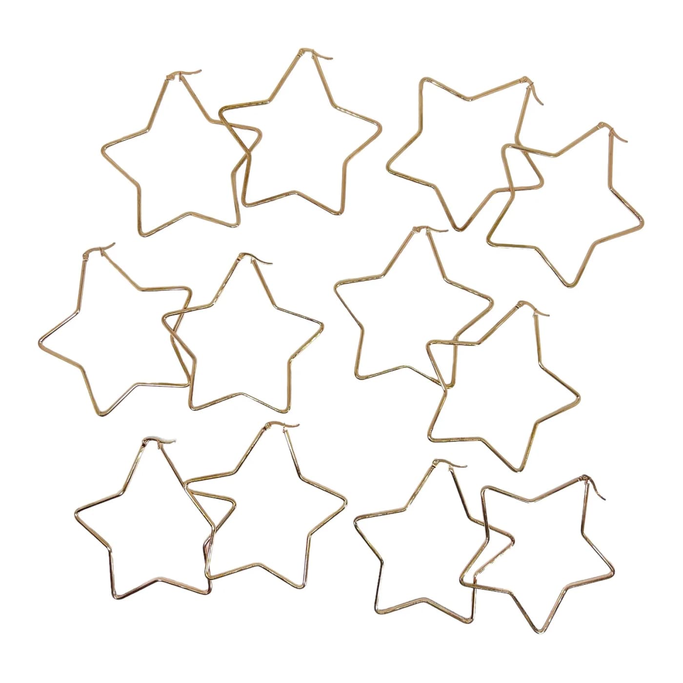 pack 6  pares de aros gold rose (80mm)