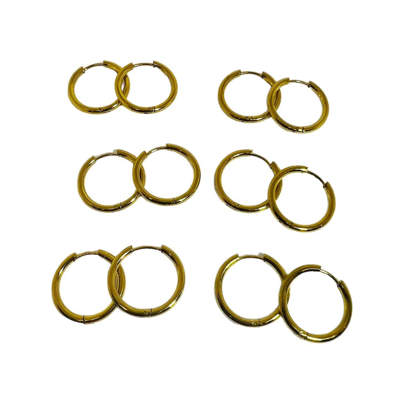 pack 6 pares de aros dorado (18mm)
