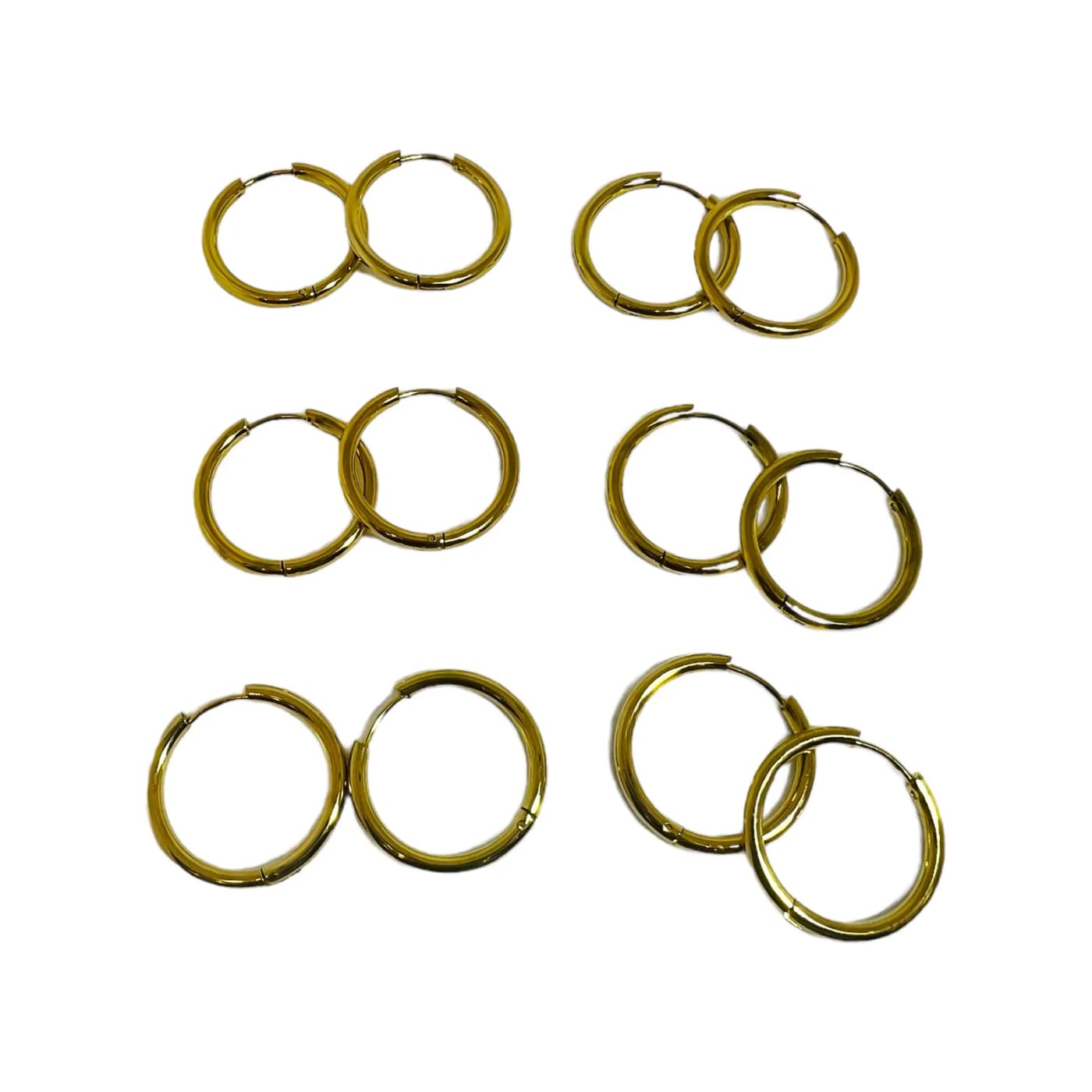 pack 6 pares de aros dorado (20mm)