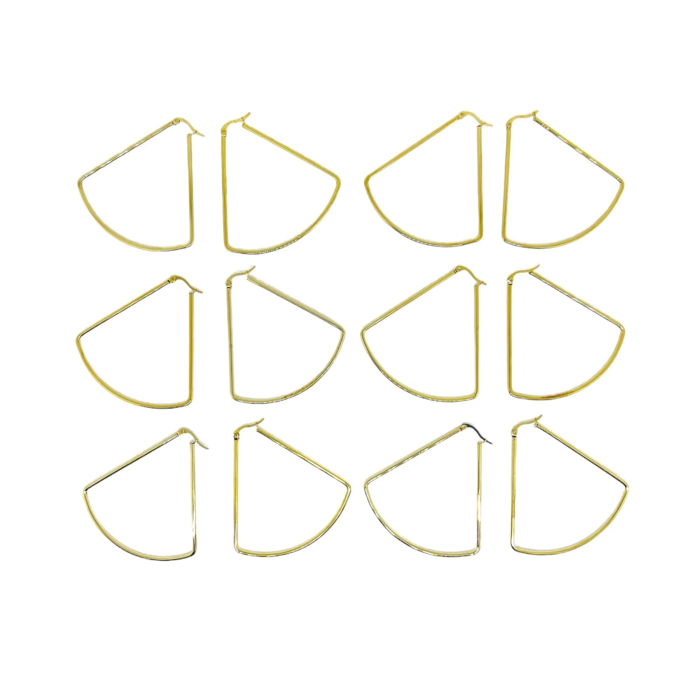 pack 6 pares de aros dorado (60mm)