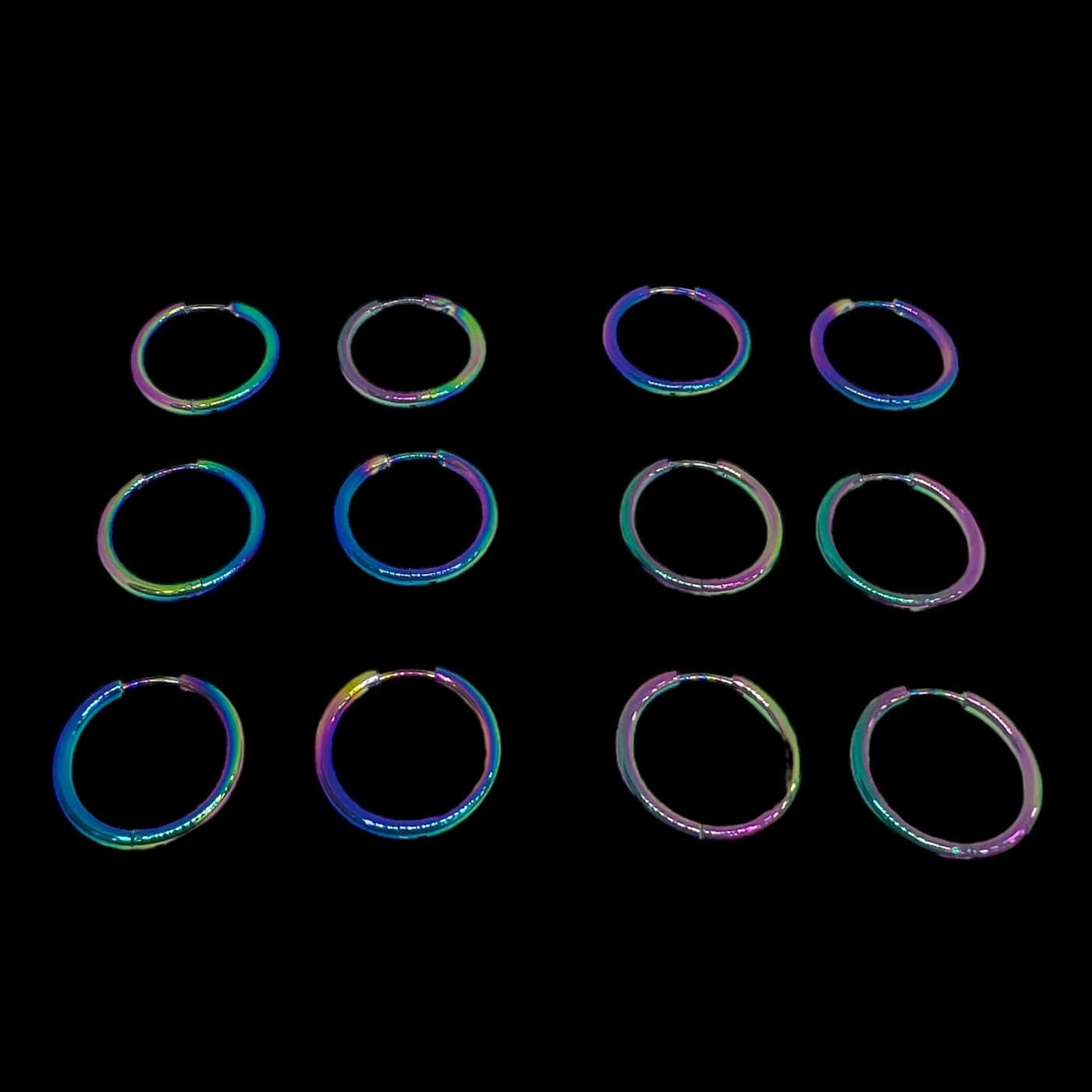 pack 6 pares de aros neon (20mm)