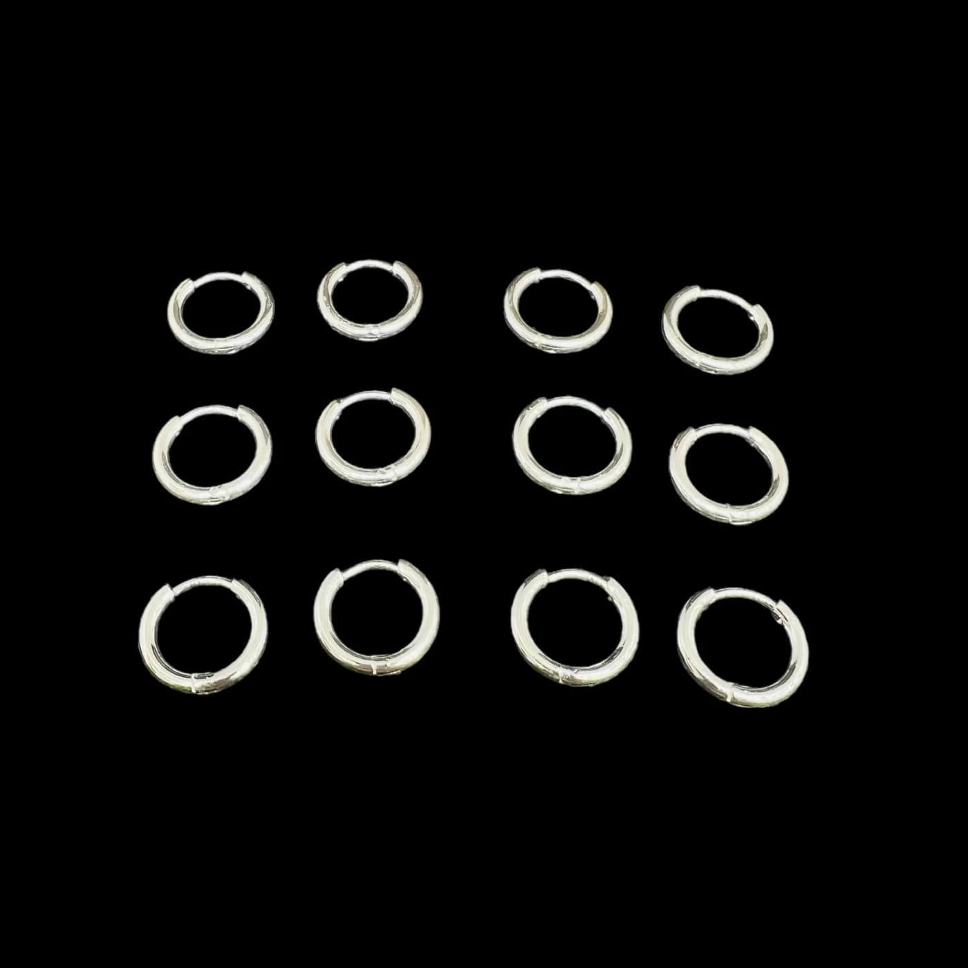 pack 6 pares de aros blanco (10mm)
