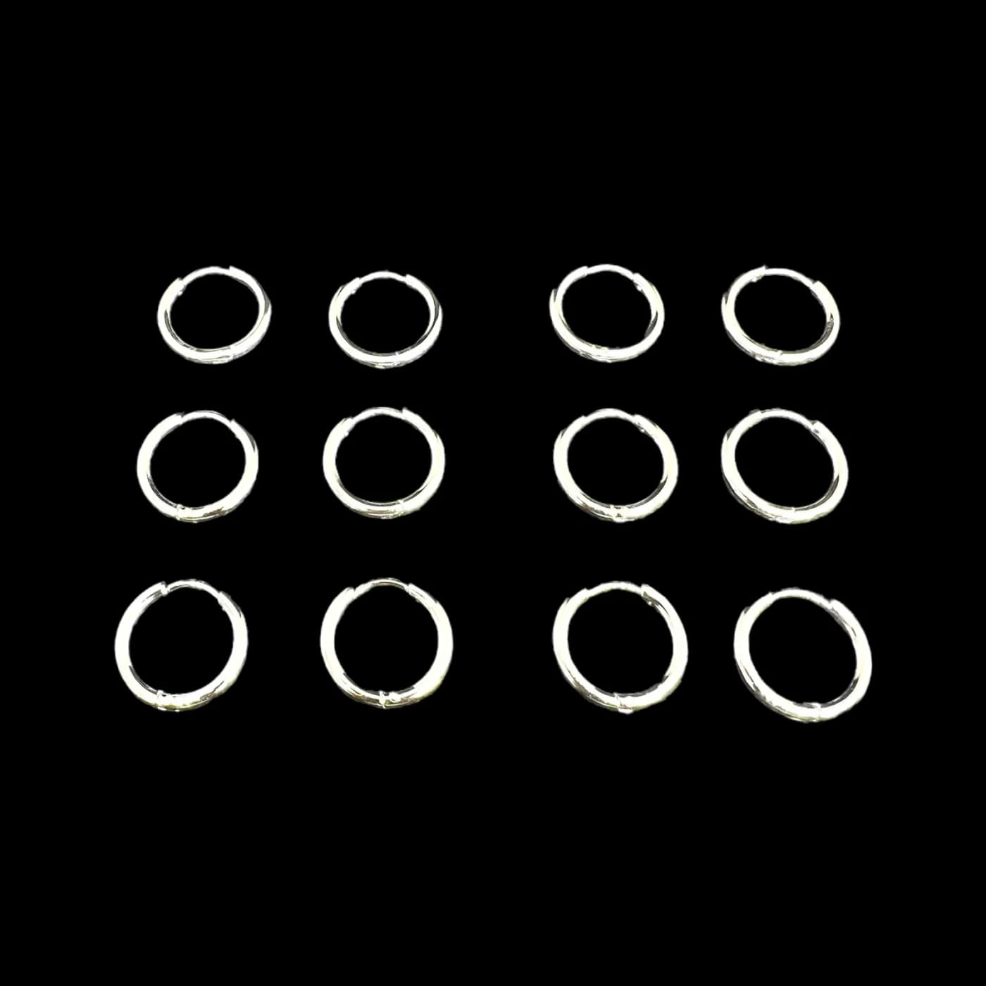 pack 6 pares de aros blanco (12mm)