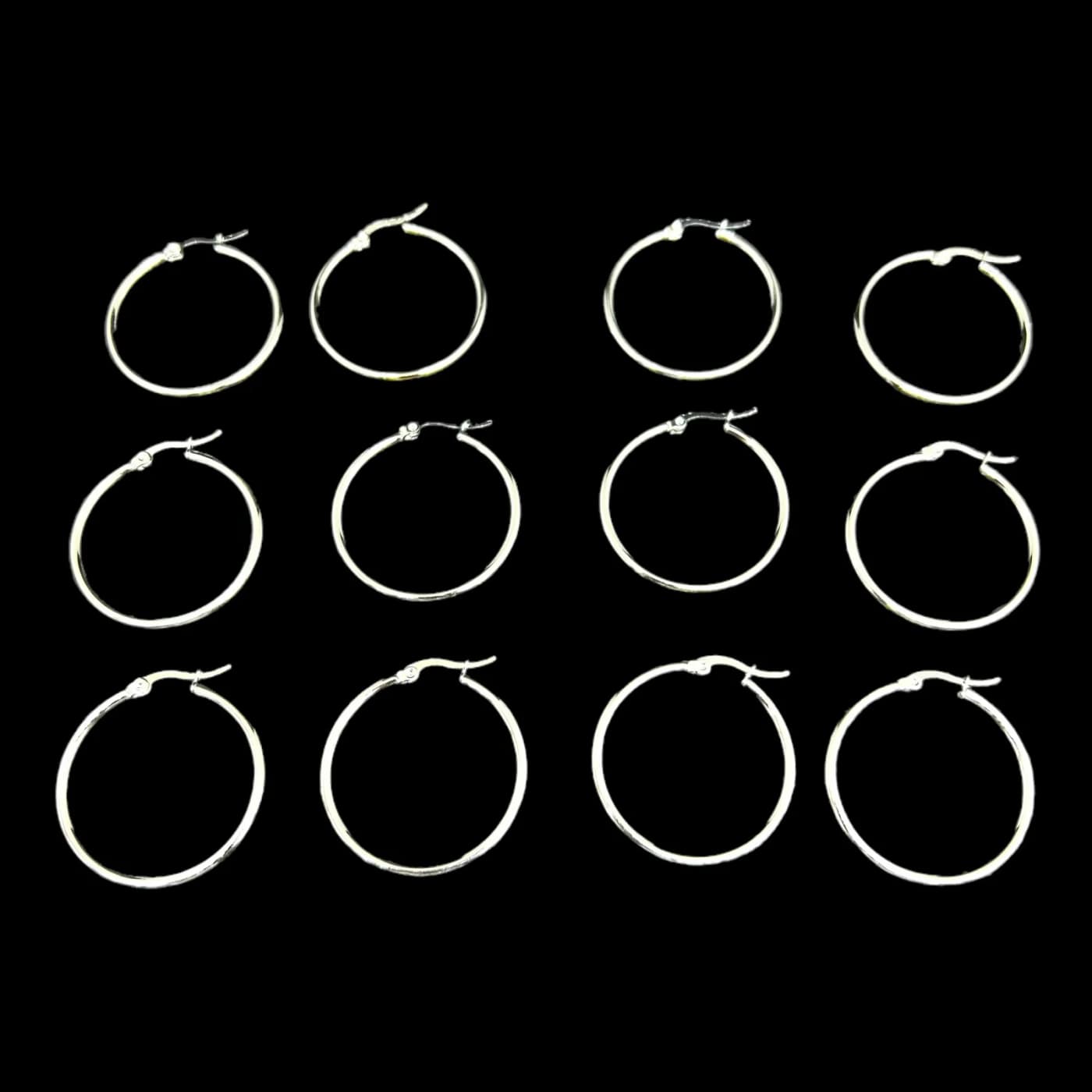 pack 6 pares de aros blanco (30mm)