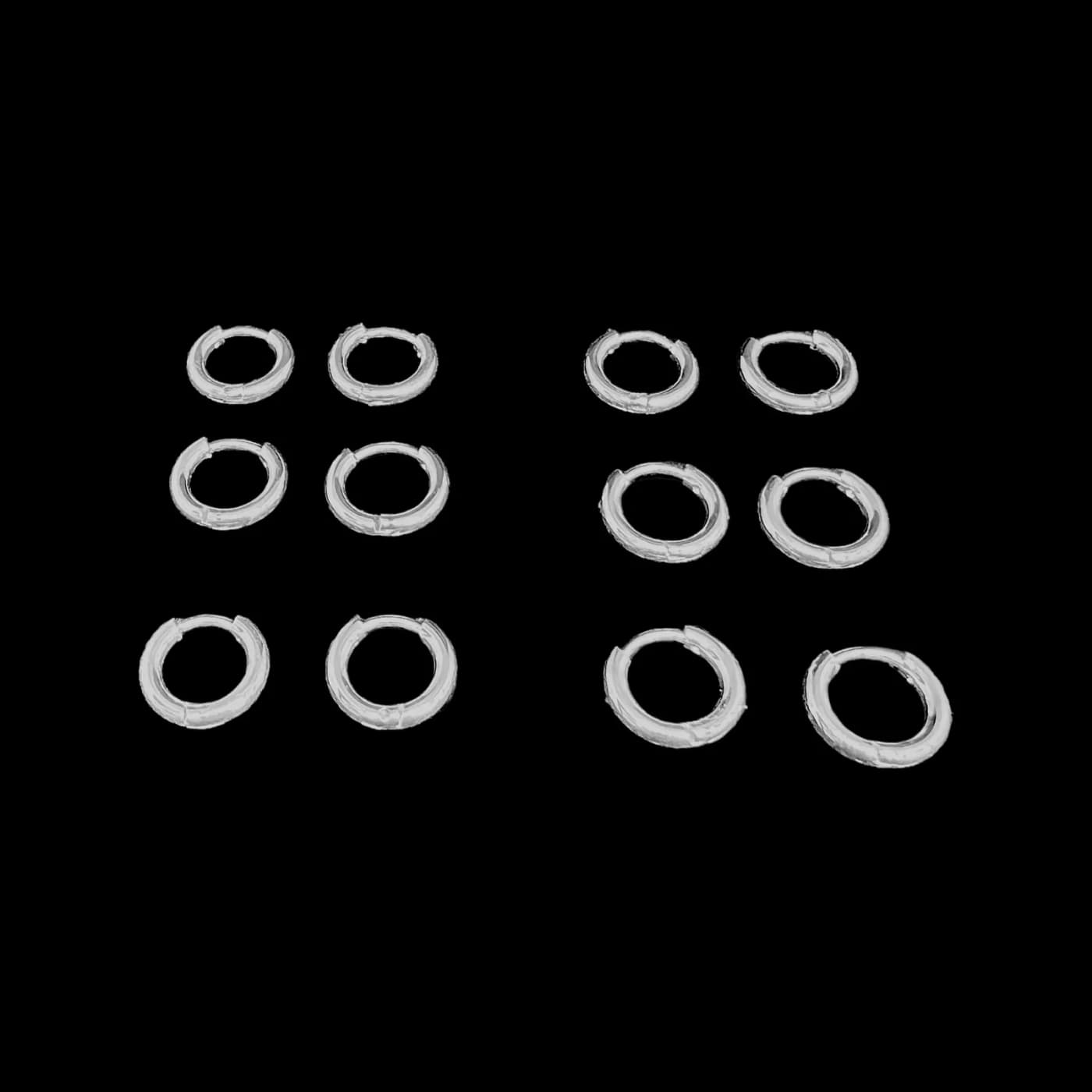 pack 6 pares de aros blanco (8mm)