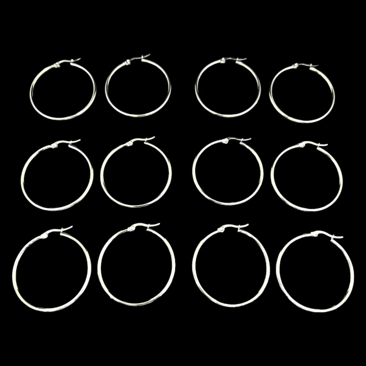 pack 6 pares de aros blanco (40mm)