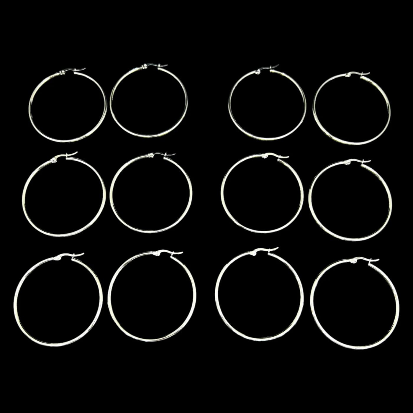 pack 6 pares de aros blanco (50mm)
