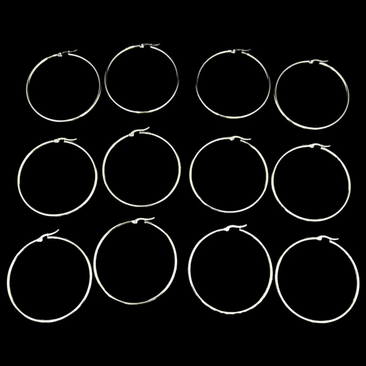 pack 6 pares de aros blanco (60mm)