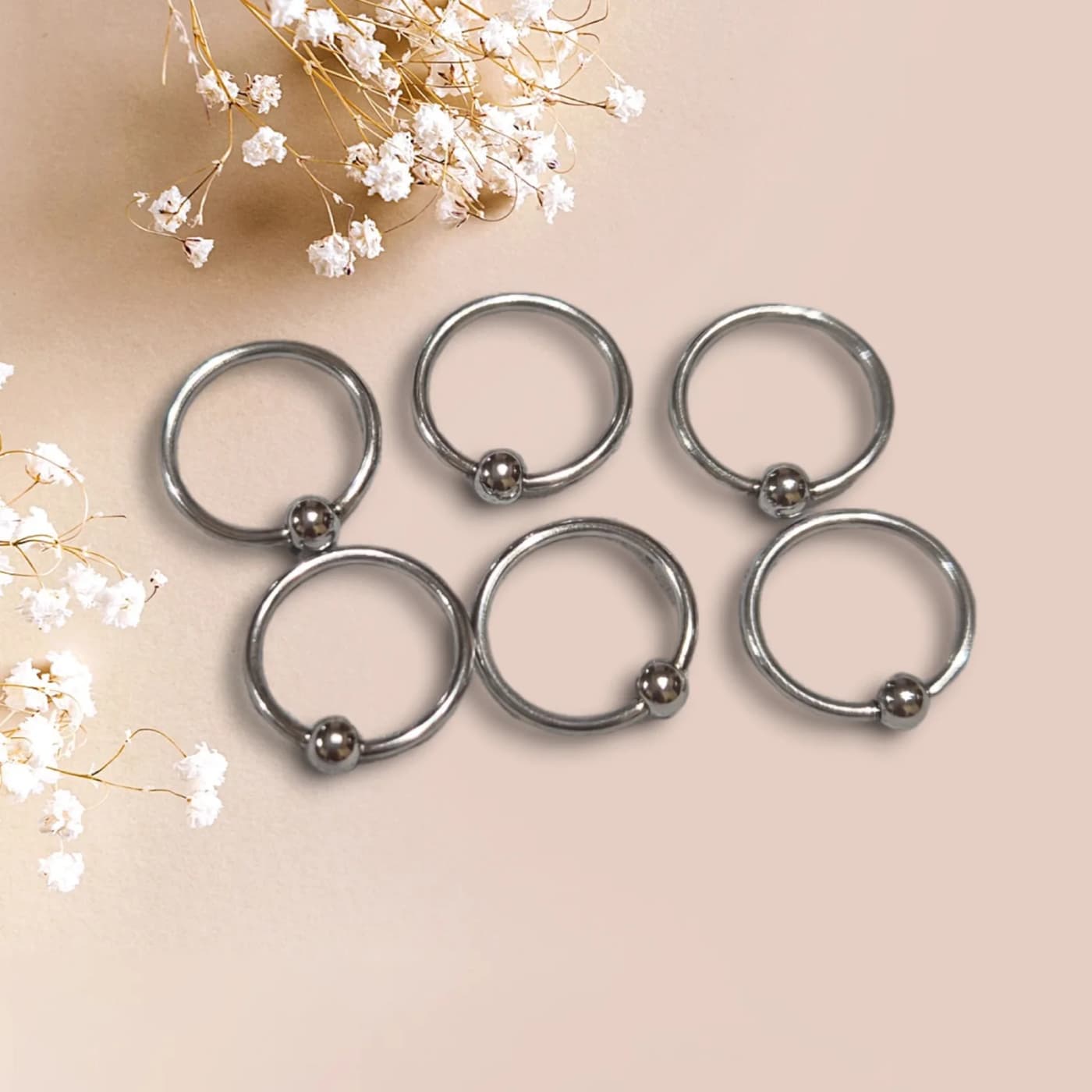 piercing para nariz argolla bolita p 6tira