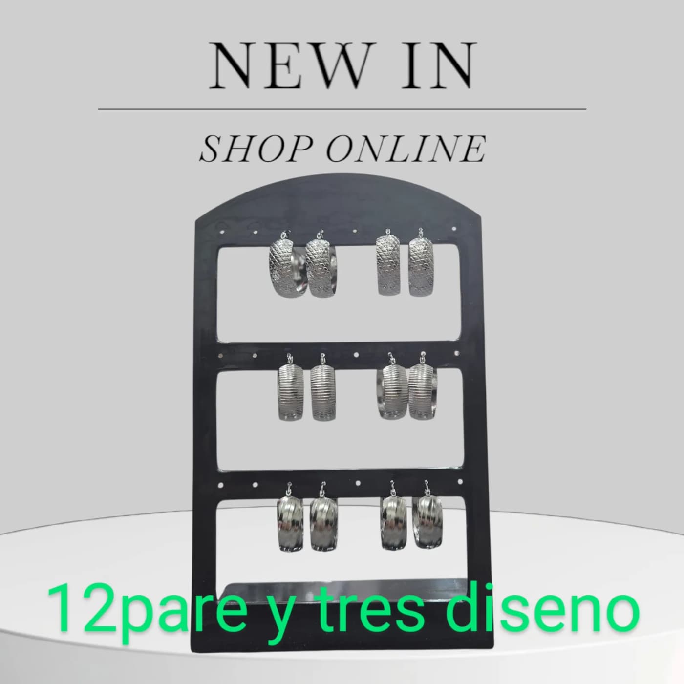 Argolla con Diseno 12pare 9*25mm pleteado
