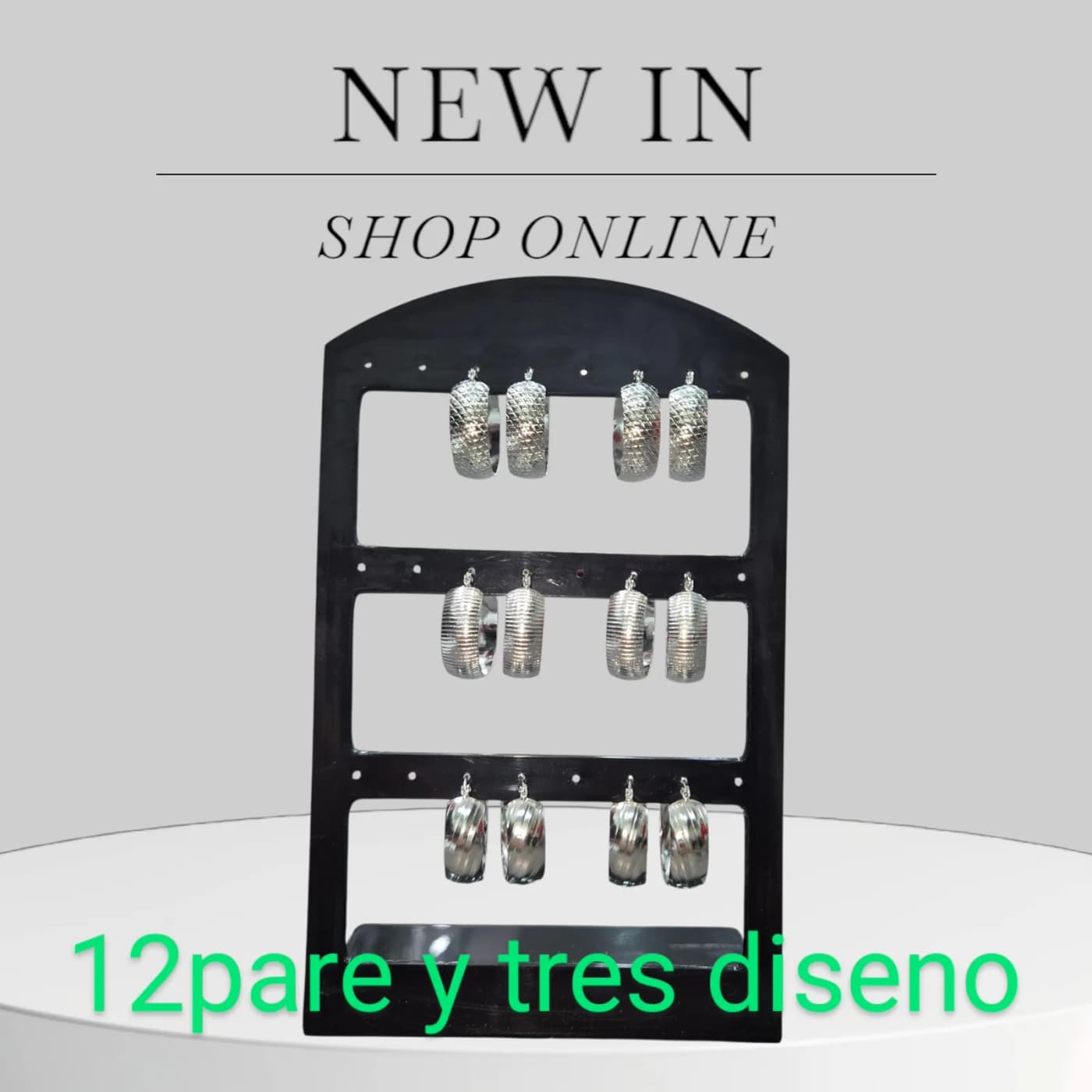 Agolla con Diseno 12pare 9*25mm blanco