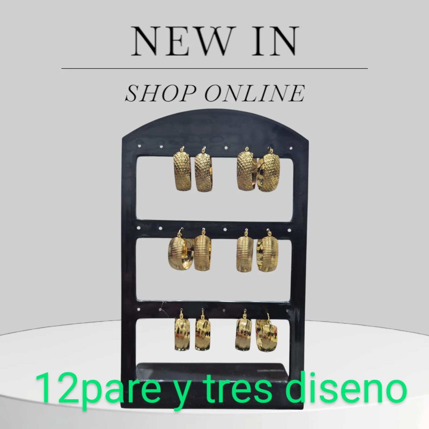 Argolla con Dinseno 12pare 9*25mm dorado