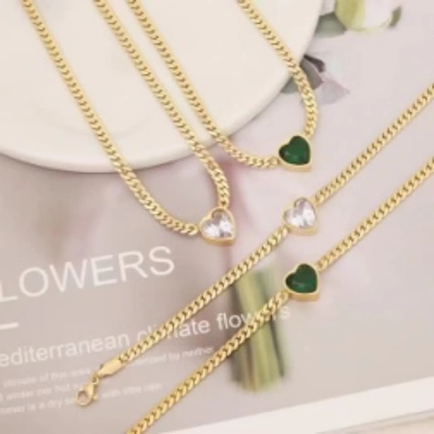 pulsera con piedra verde p