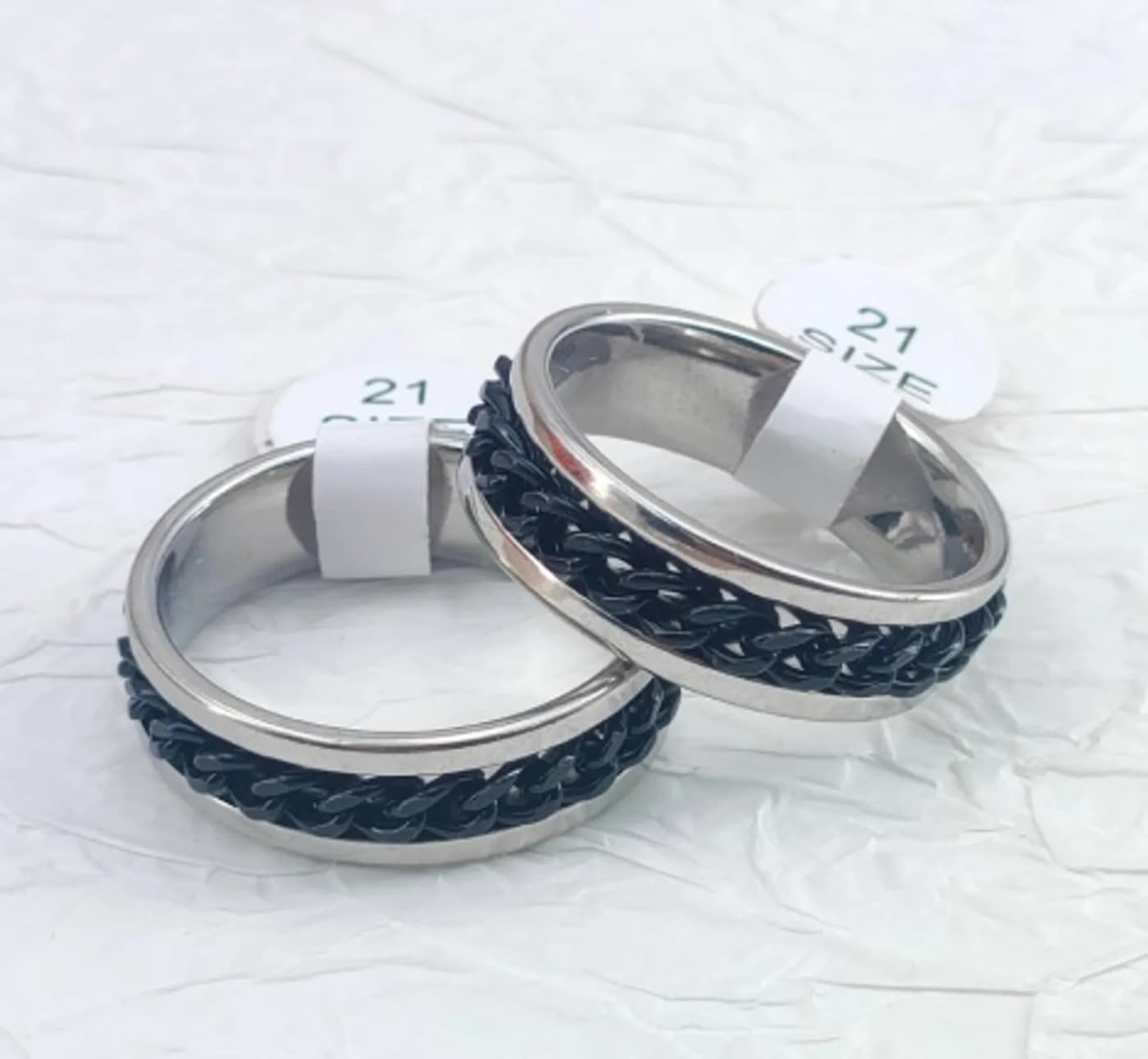 anillo de giratorio pleteado con negro 36  #17 - #22
