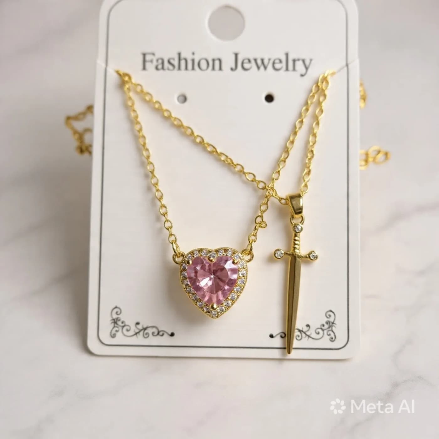 collar de compatir do y rosado