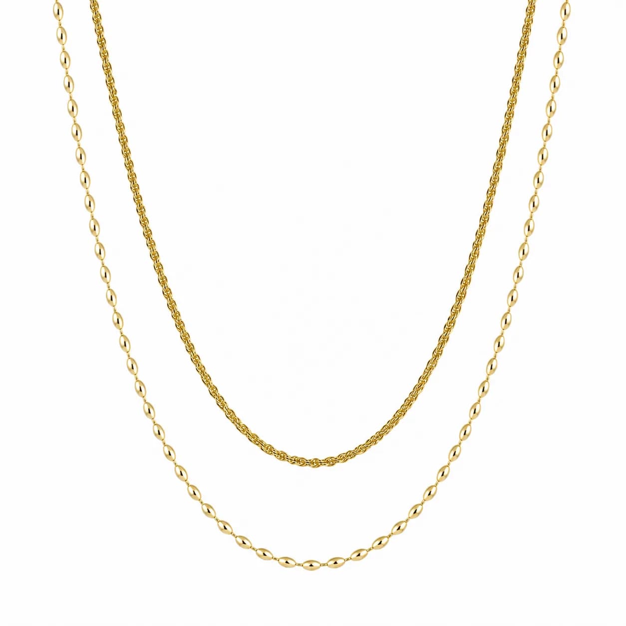 Collar doble cadena y ovalos