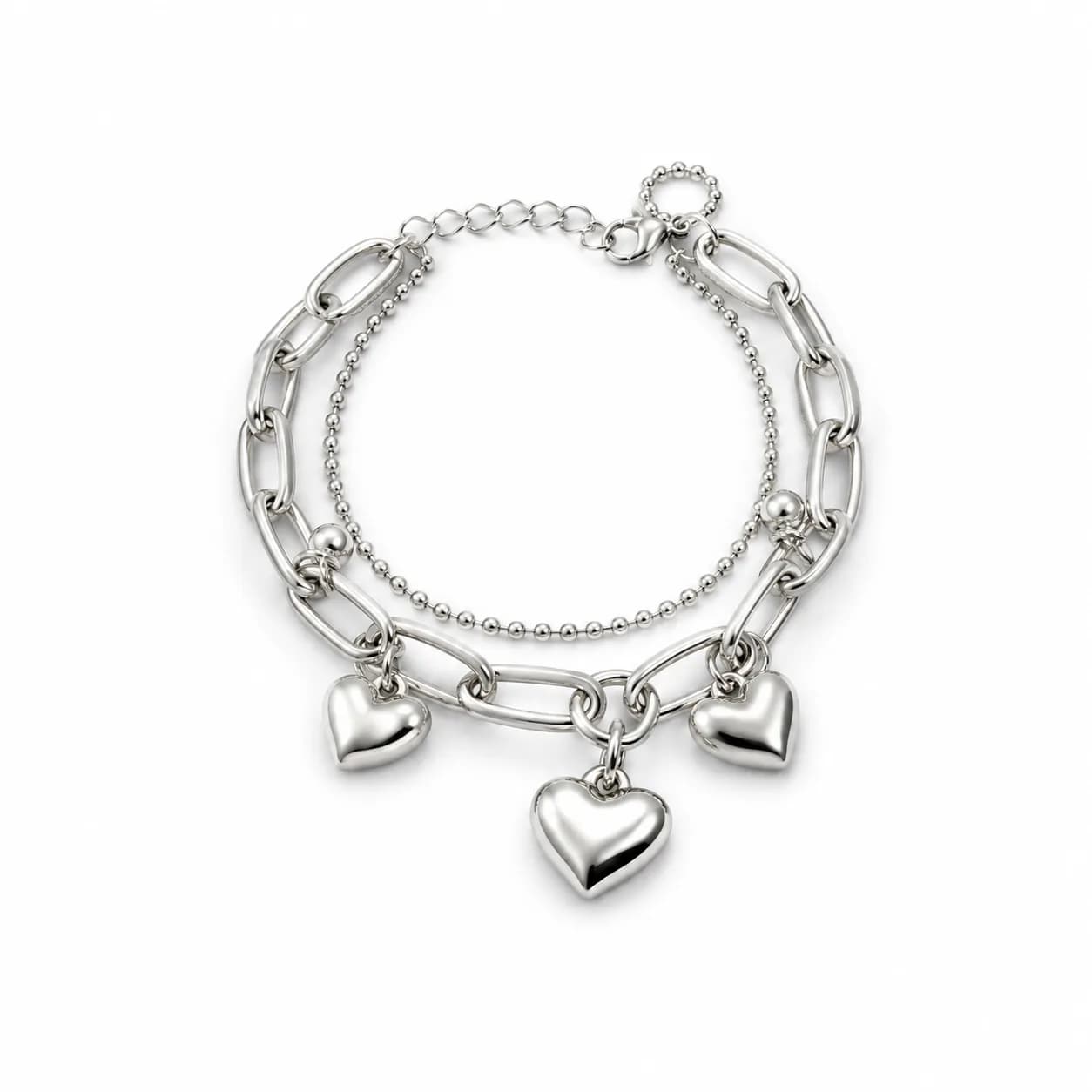 Pulsera corazones doble