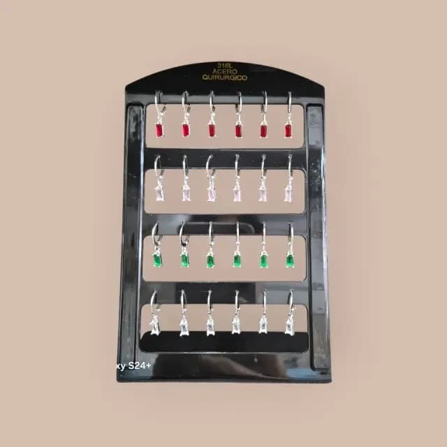 Aros gema plateado x12