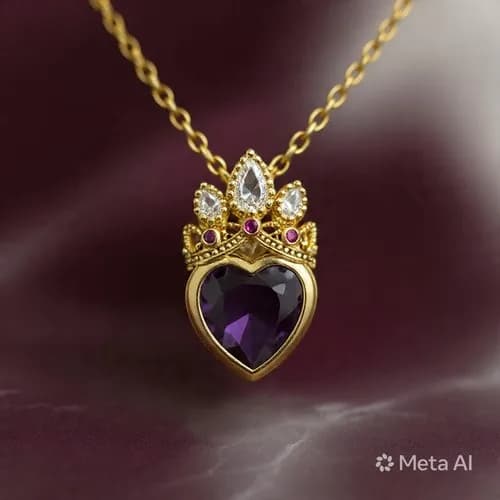 Collar corona corazon violeta