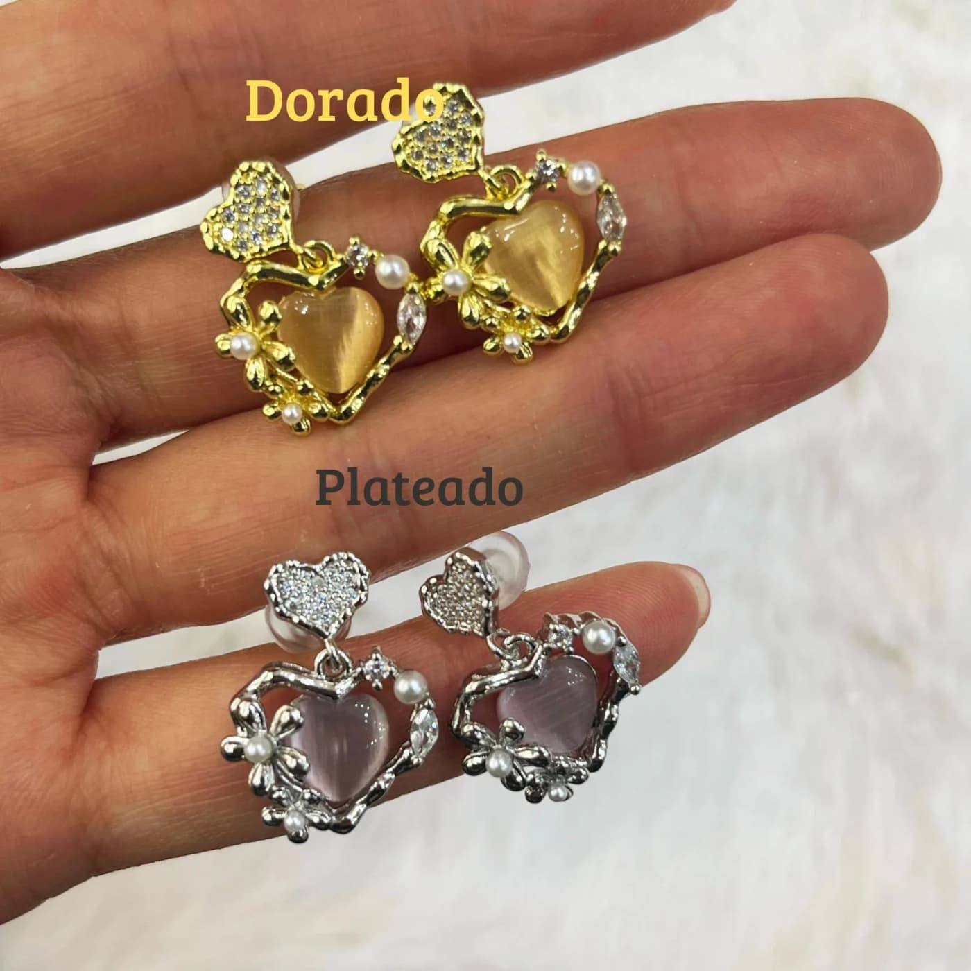 Aros brillantes corazon