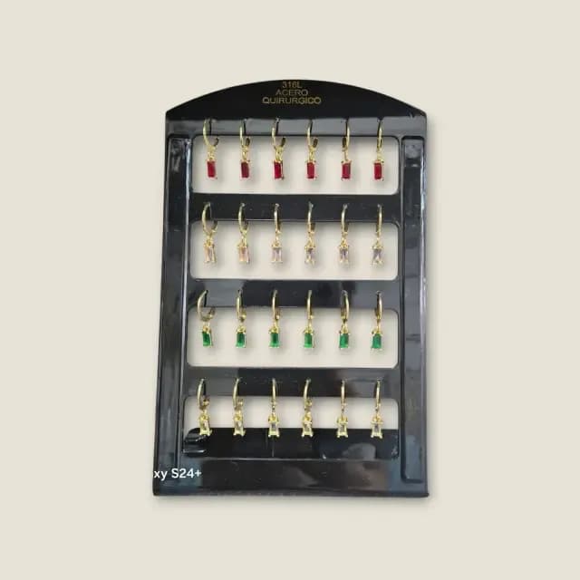 Aros gema dorado x12