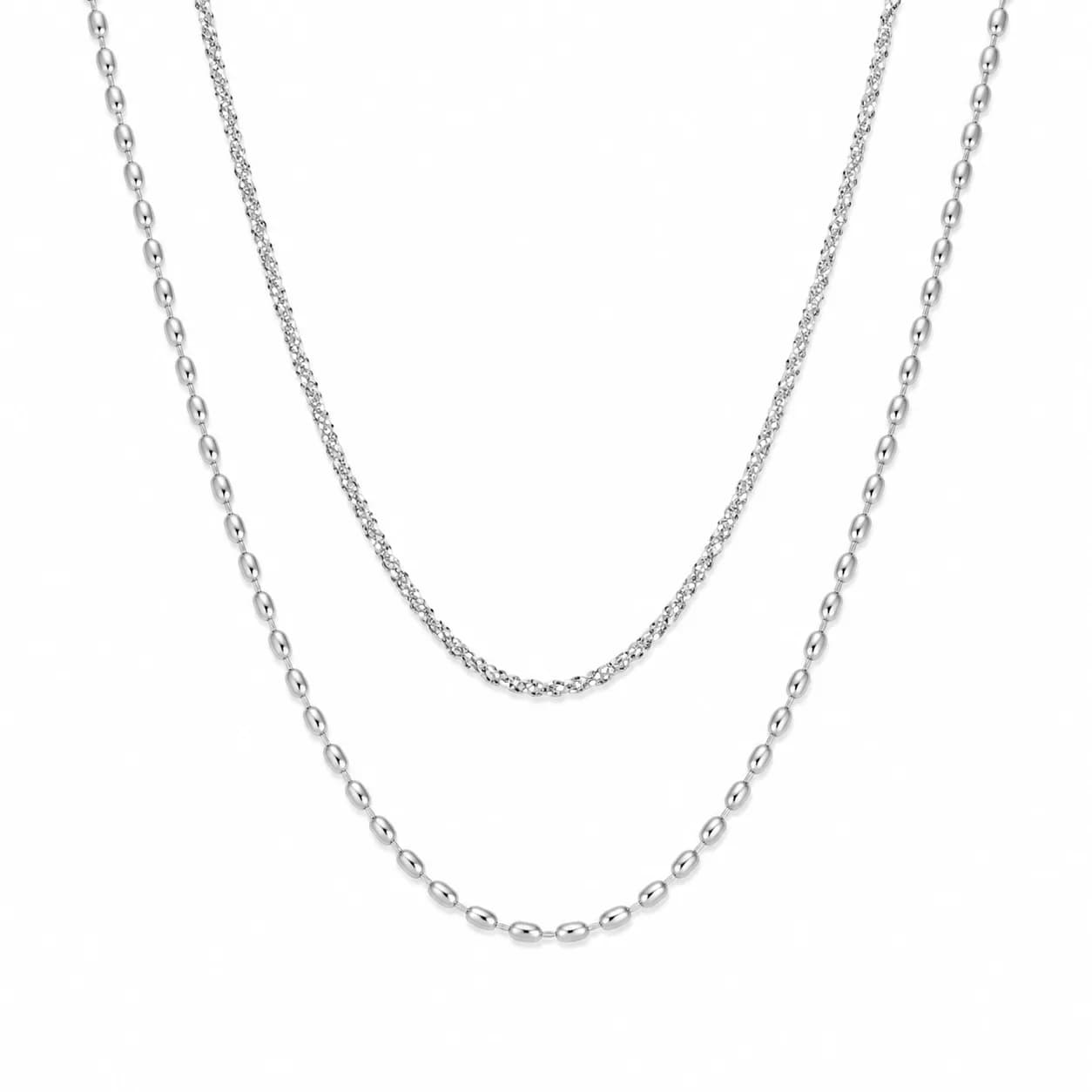 Collar doble cadena y ovalos