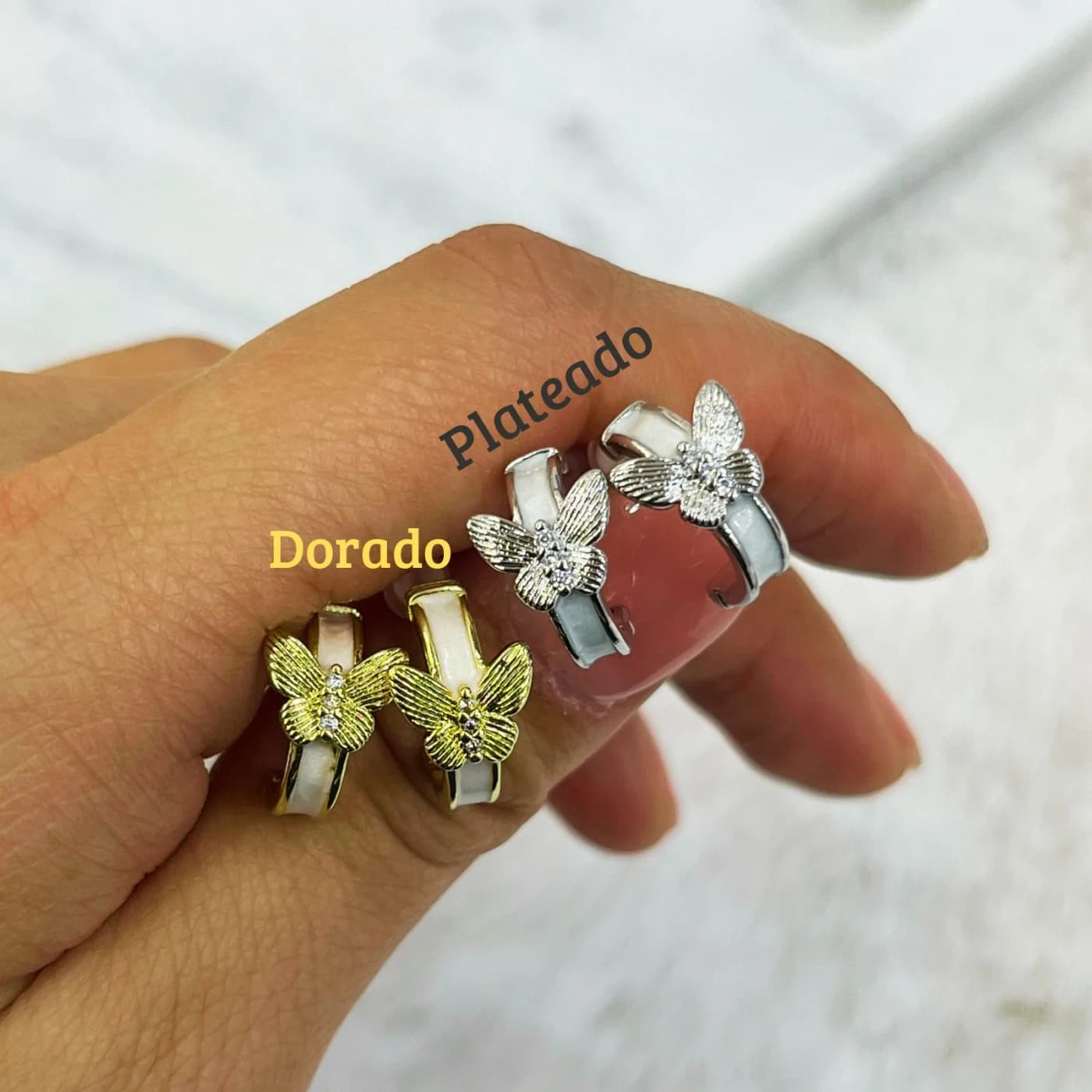 Aros brillantes mariposa